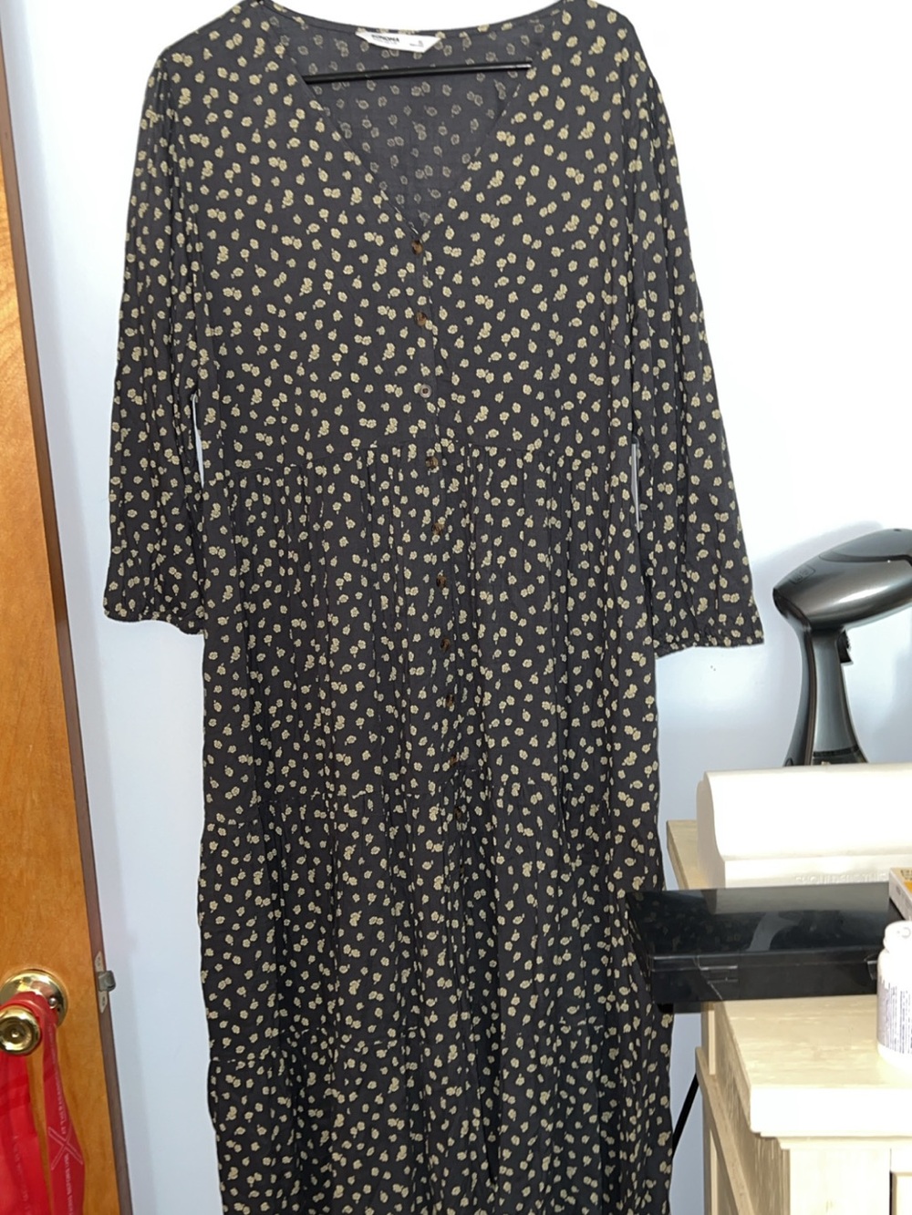 NWT Sonoma Goods For Life Floral Midi Maxi Dress Womens XLBlue Button Front